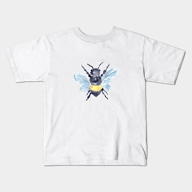 Watercolor Bee Pollinators with florals Kids T-Shirt by Harpleydesign